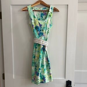Calvin Klein Blue and Green Floral Dress